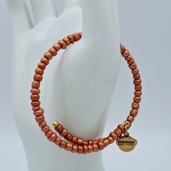 Alex & Ani Bracelet Charm Wrap VTG 66 Savannah Primal Spirit Russian Gold Orange - Picture 8 of 10